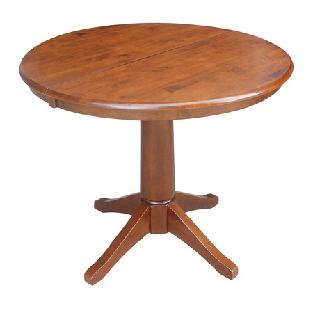 International Concepts Round 36 in Rd Top Pedestal Table, 12 in Leaf, 28.9 inH, Dining Height, Espresso, 36 in W, 48 in L K581-36RXT-27B